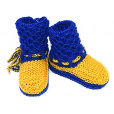 100% Merino wool hand knitted baby booties